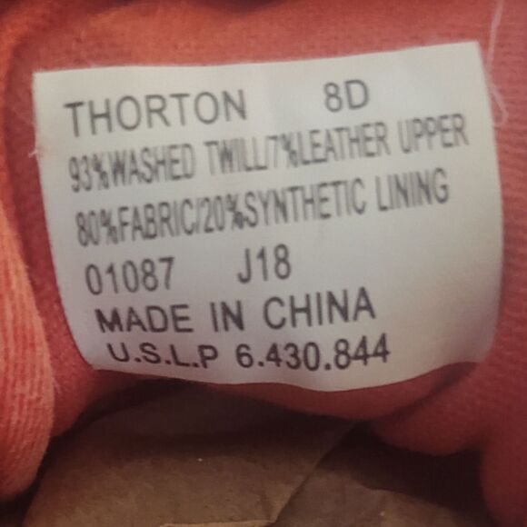 Polo Ralph Lauren Thorton Washed Twill/Leather Red Sneakers Mens SZ 8 PRE-OWNED - Picture 5 of 6